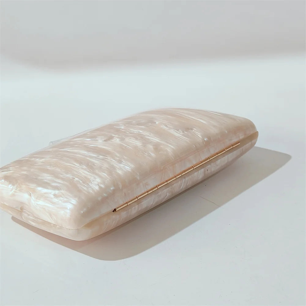 Marble Nude Handmade Textured Acrylic Evening Bag