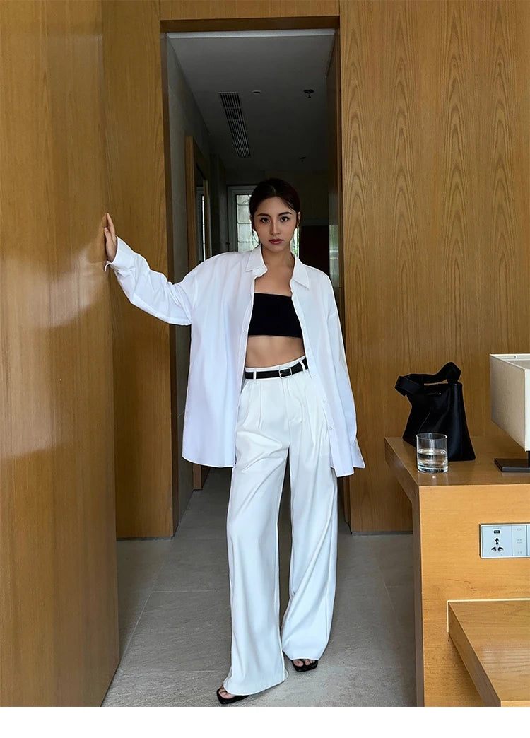 High-waisted Wide-leg Suit Pants Women’s