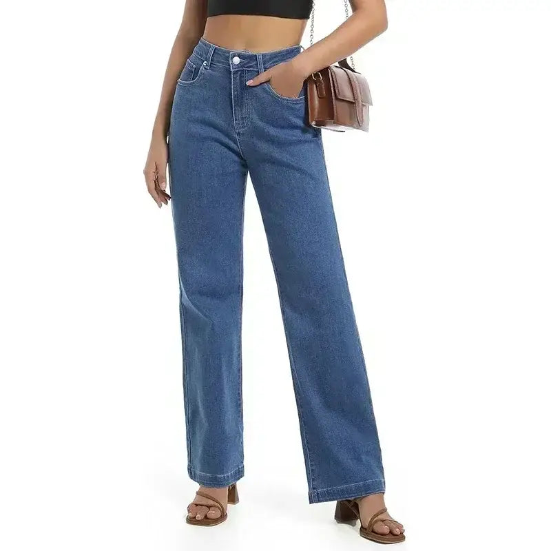 Female Straight Leg Jeans Women Low Rise