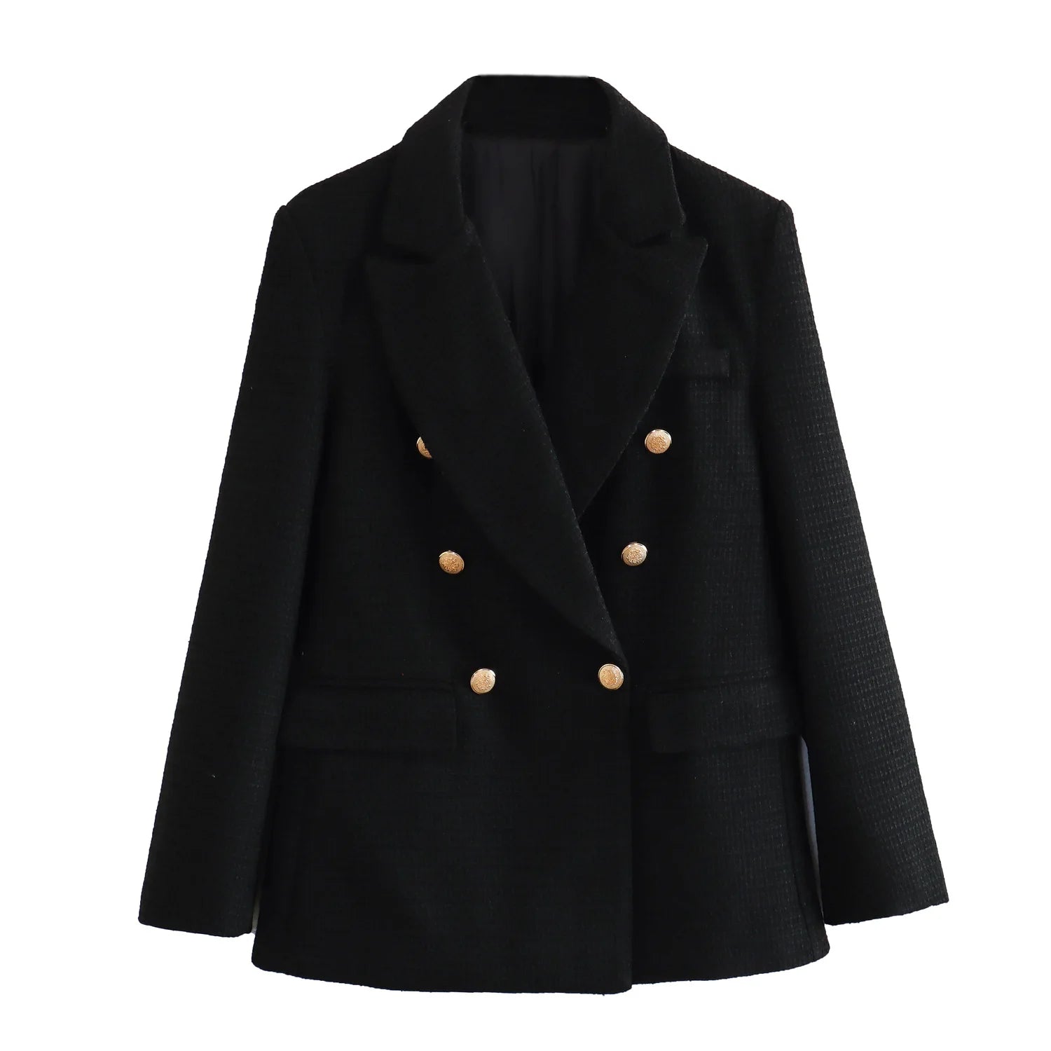 Women's Clothing Style Fashionable Versatile Texture Double breasted Mid length Suit Coat - Norellé