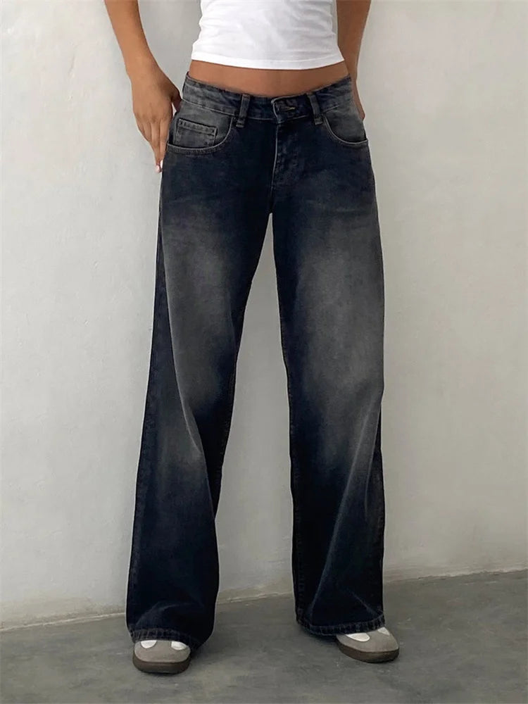Women Wide Leg Boyfriend Jeans