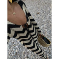 Striped Knitted Hollow Out Maxi Dress Women - Norellé