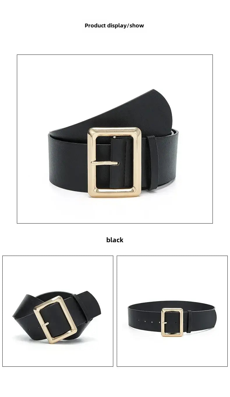 Vintage Large Buckle Fashionable Women’s Wide Belt