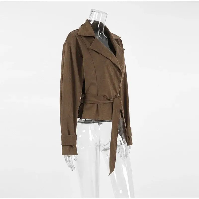 Brown Suede Leather Jackets Women