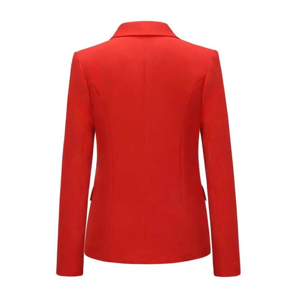 Casual Long Sleeve Turn-down Collar Double Breasted Jacket For Women