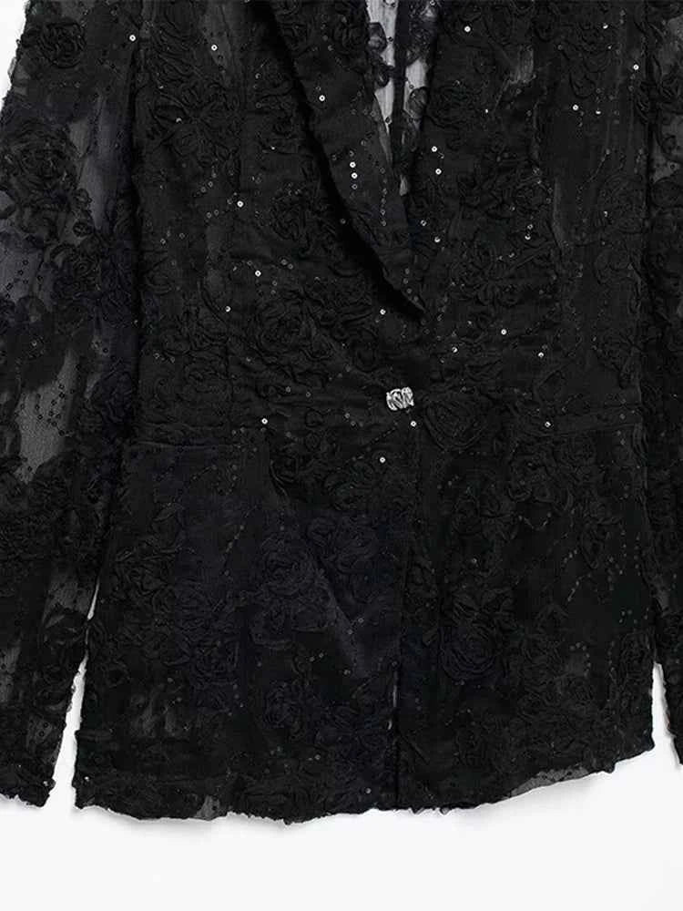 Solid Lace Loose Women Jacket
