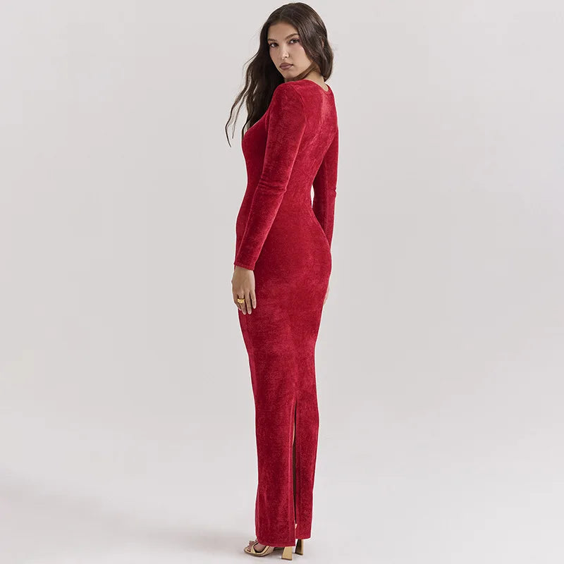 Deep V-neck Maxi Dress For Women