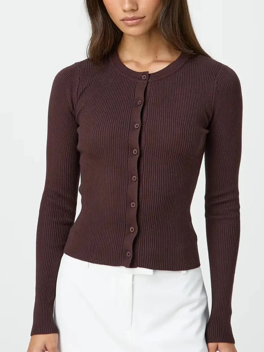 Women's Ribbed Cardigan Top