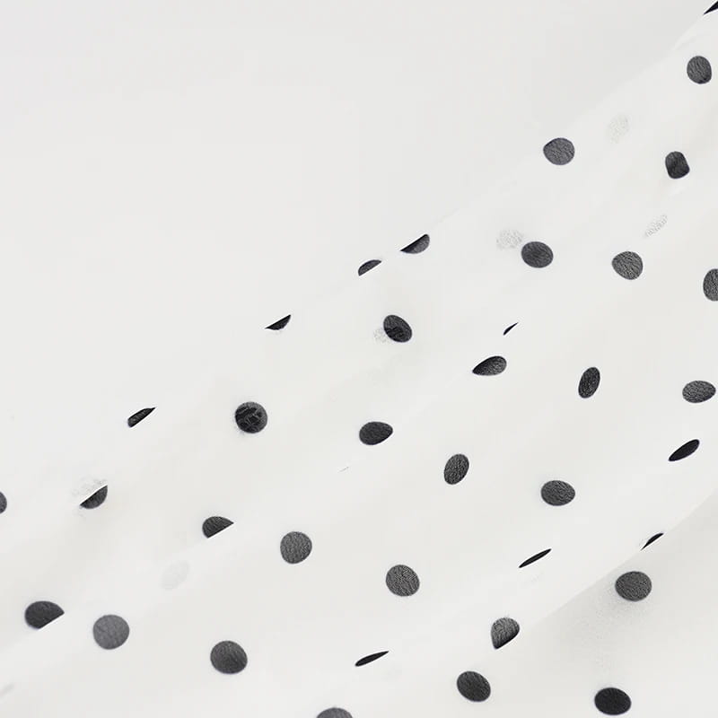 Polka Dot Floor-length Chiffon Skirt