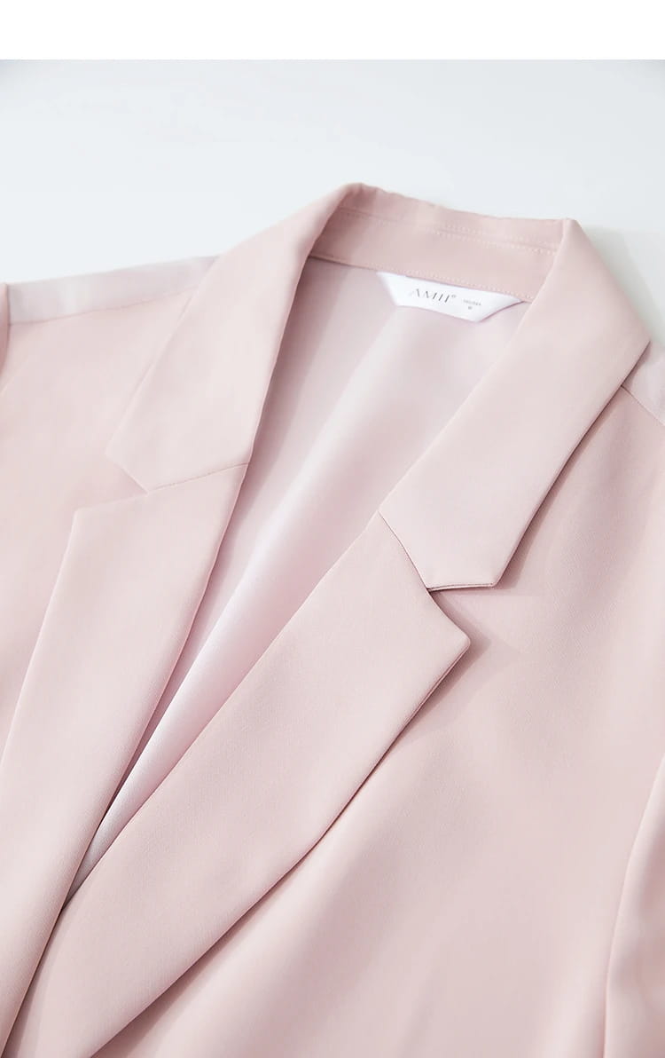 Lapel Contrast Material Patchwork One Button Short Sleeve Blazer