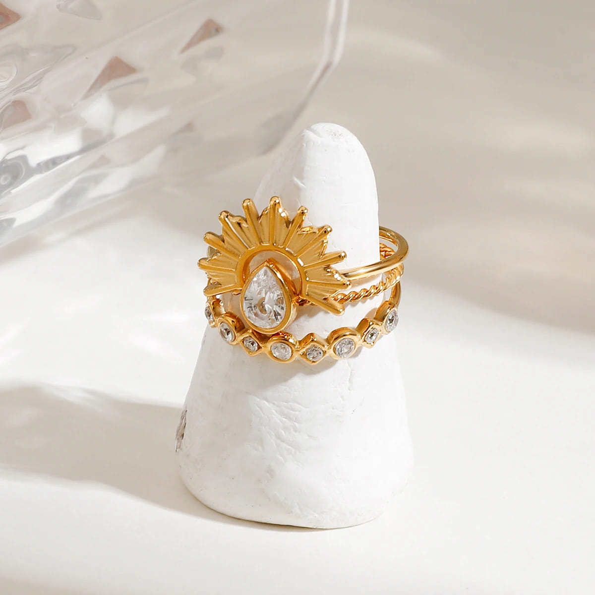 Stainless Steel 3pcs Ring Set