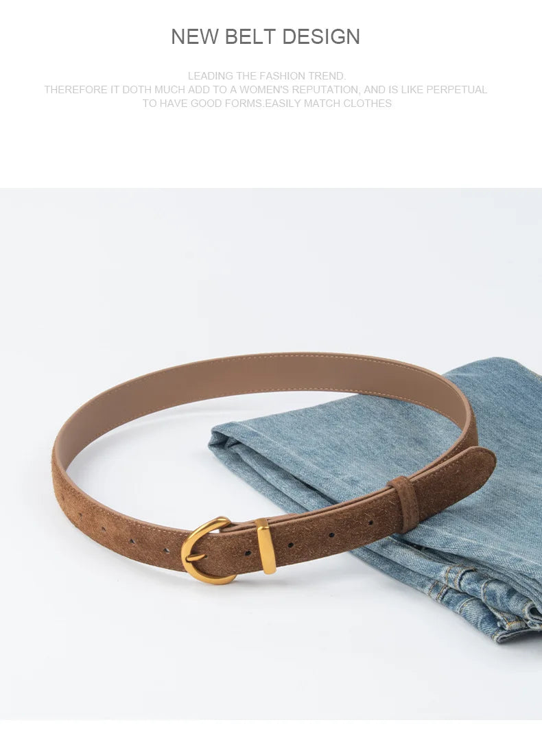 Women Suede Leather Belt