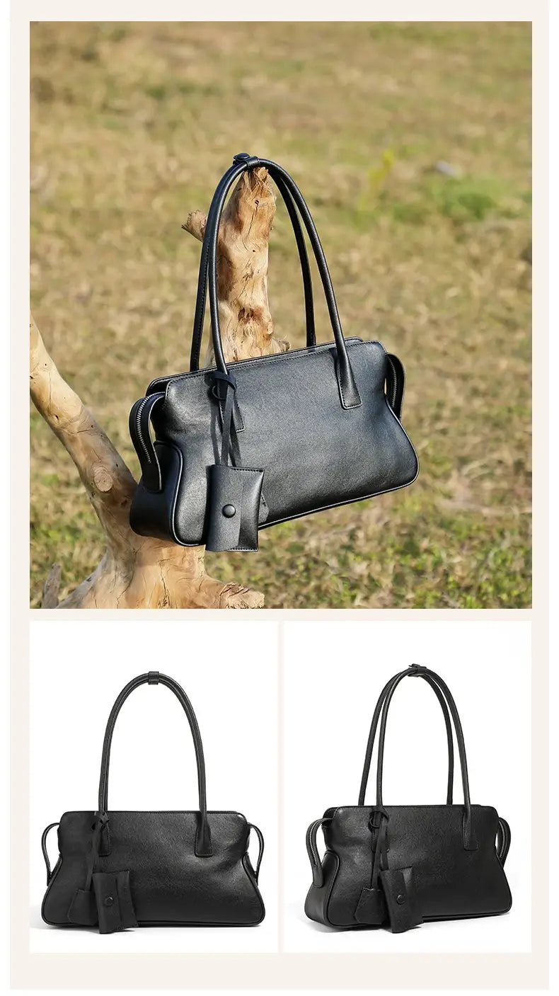 3 Layers Genuine Leather Large Underarm Shoulder Bags For Women