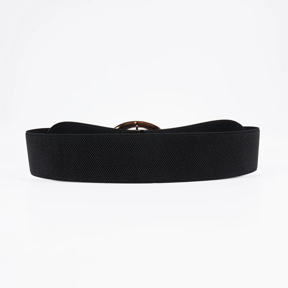 Simple Metal Pin Buckle Elastic Waist Belt