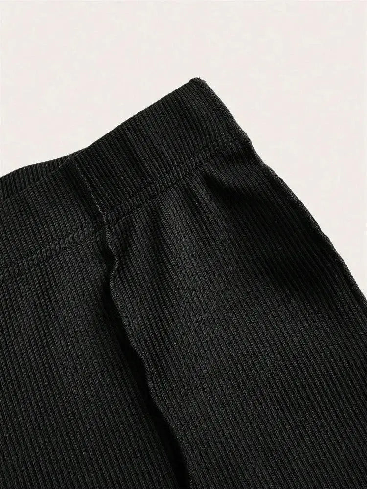 Lettuce Trim Elastic Women’s Flared Pants for Women