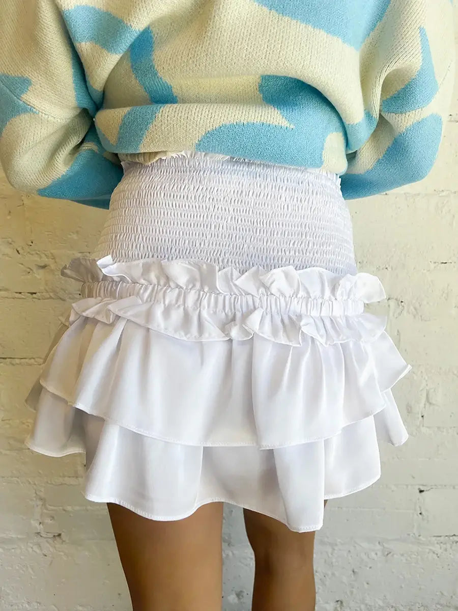Tiered Ruffled Short Skirt