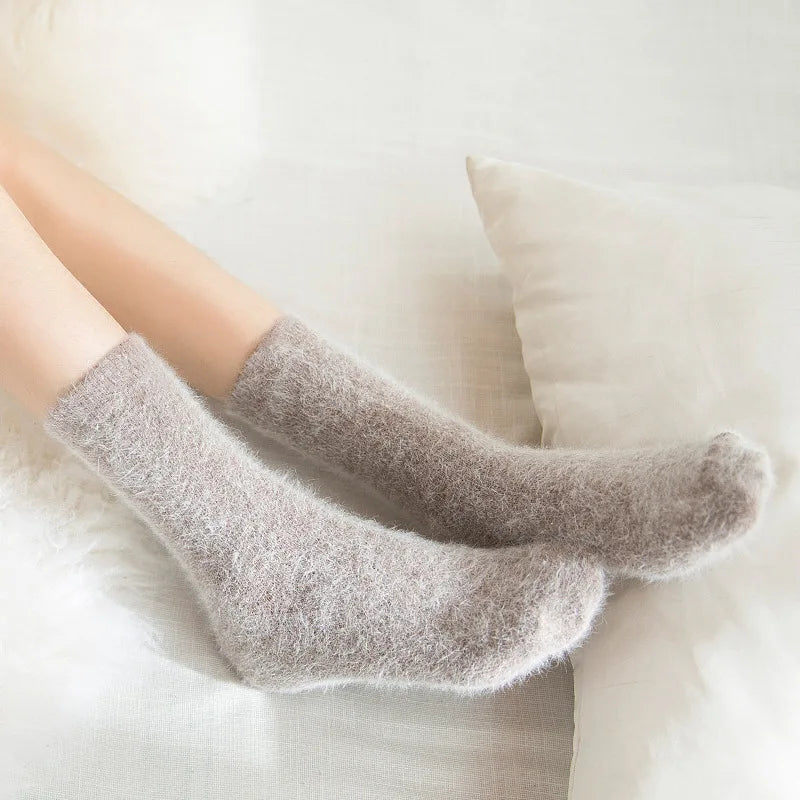 Warme Wintersocken in reiner Farbe 