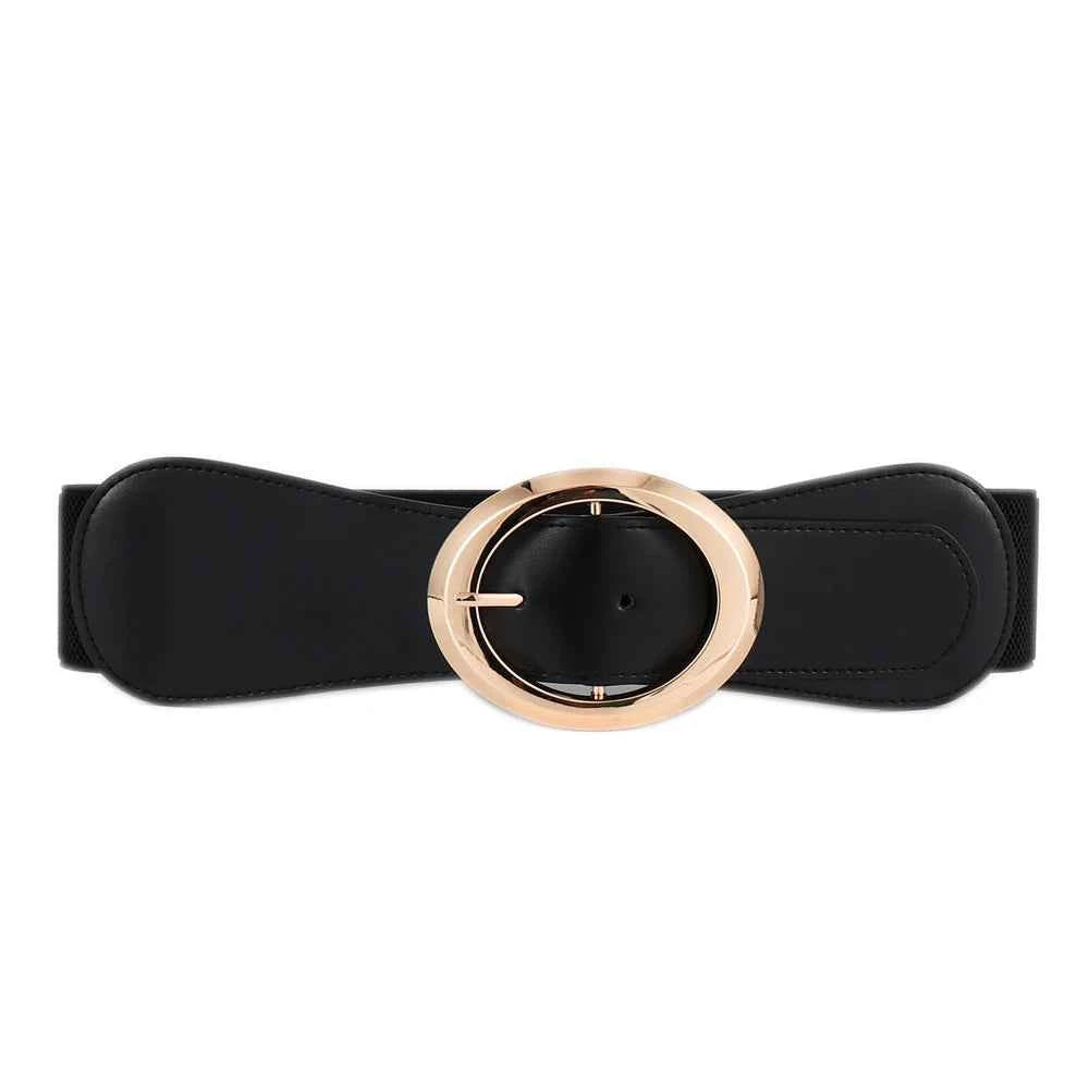 Simple Metal Pin Buckle Elastic Waist Belt