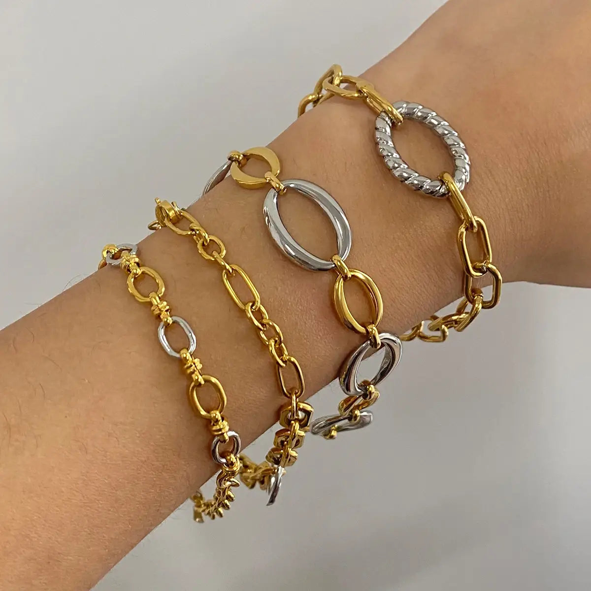 Stainless Steel Splicing Cross Buckle Bracelet