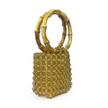 Round Bamboo Handle Handbag and Purse