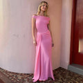 Off-shoulder Pleated Maxi Dress Women's - Norellé