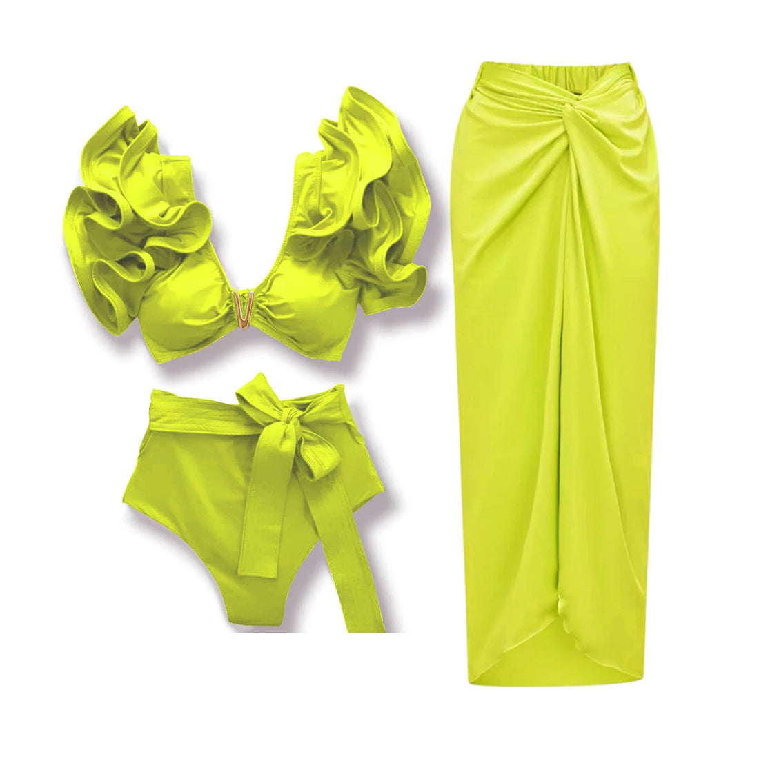 V-Neck Two Pieces Bikini Sets