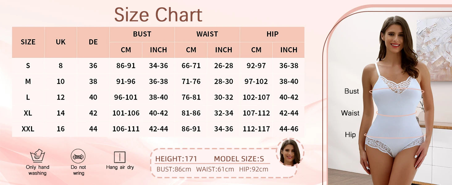 Lace Shapewear Bodysuits V-shaped Bra Underwear Thong