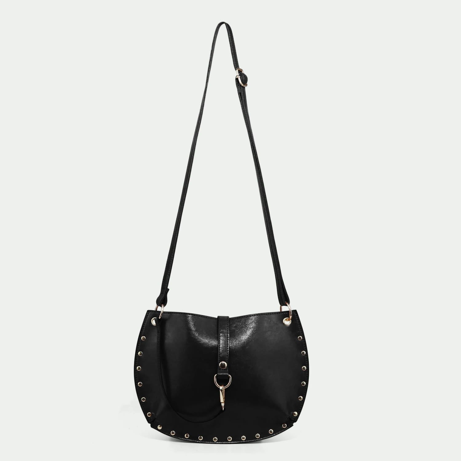 Women’s Studded Crescent Saddle Bag