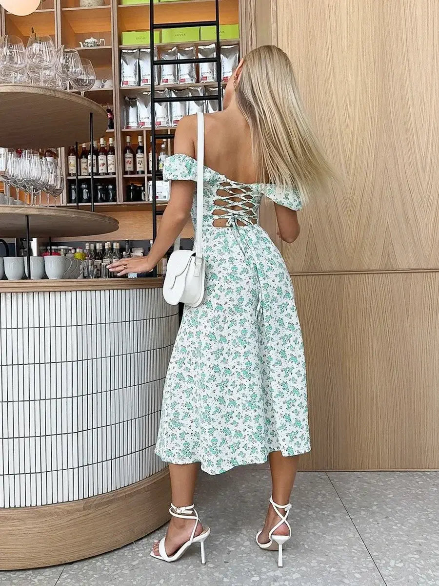 Off Shoulder Floral Dress Women’s