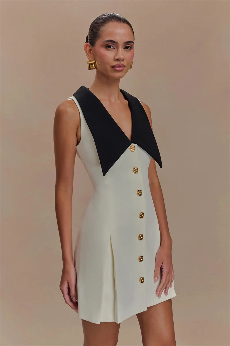 Sleeveless Contrast Mini Dress Women