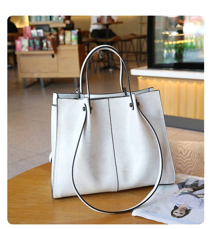 Vintage Genuine Leather Large Shoulder Tote Bag