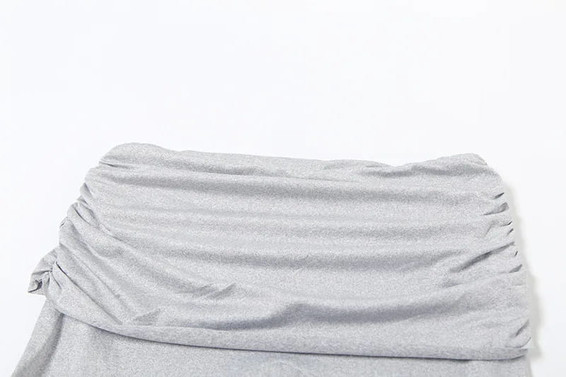 Pleated High Waist Long Skirt Suit