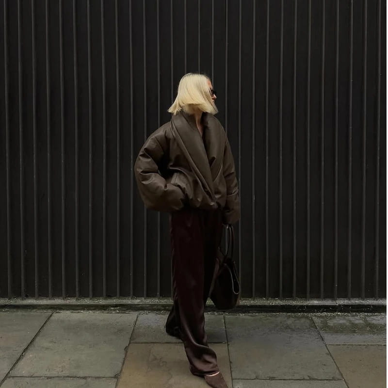 Women’s Solid Leather Cotton Jacket