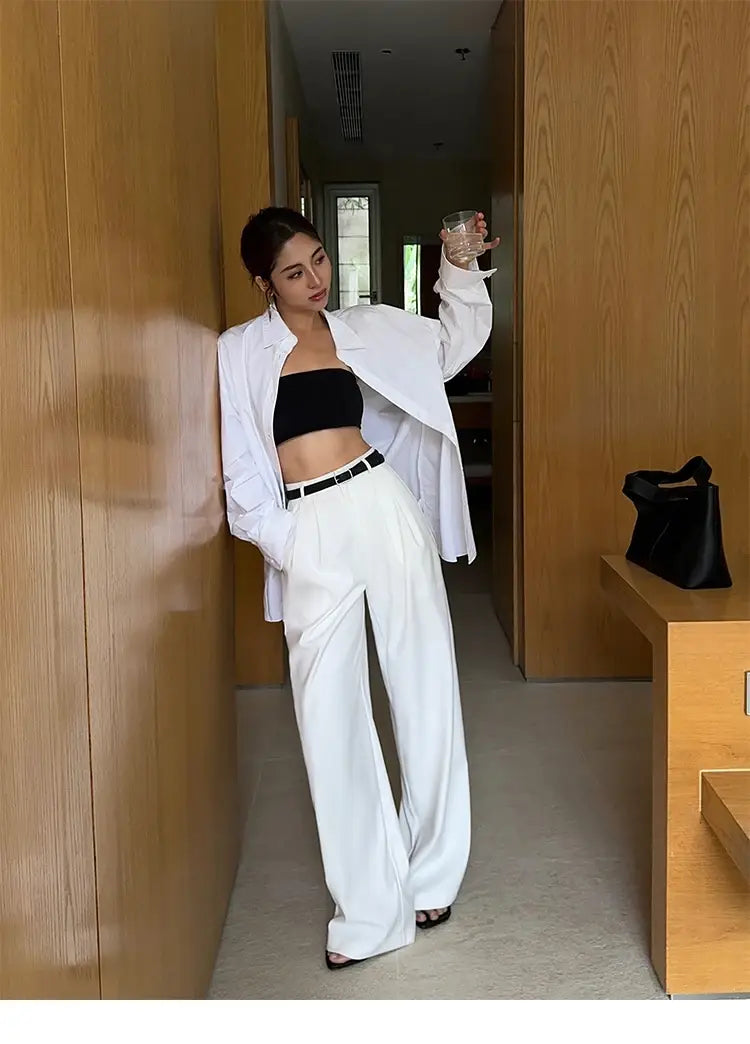 High-waisted Wide-leg Suit Pants Women’s