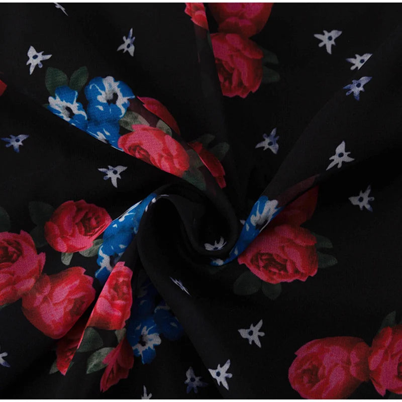 Printed Shirt Ruffles Split Skirt Sets Women