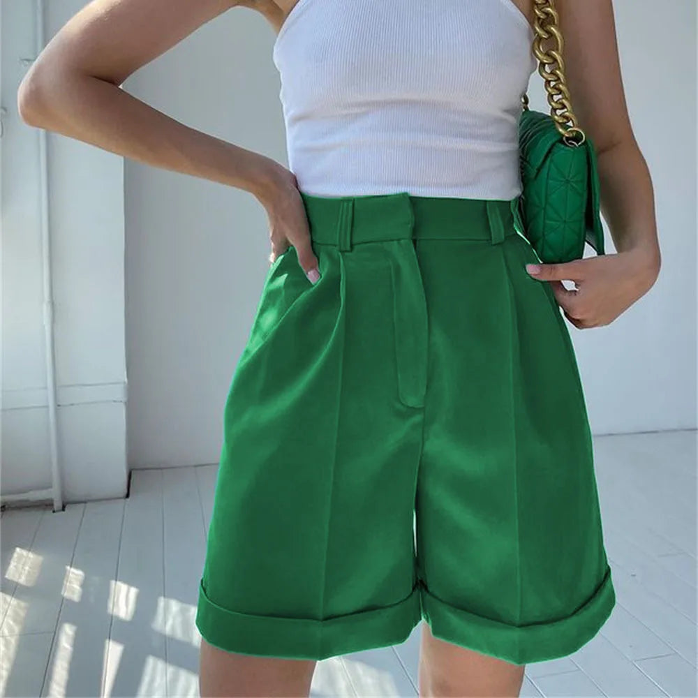 Women’s Shorts Cotton High Waist Casual
