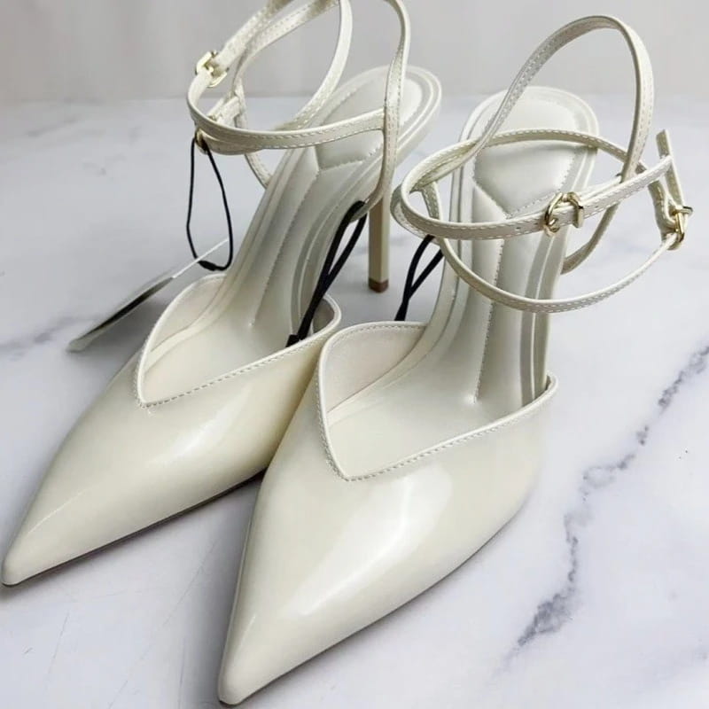 Pointed Toe Patent Leather Women Pumps