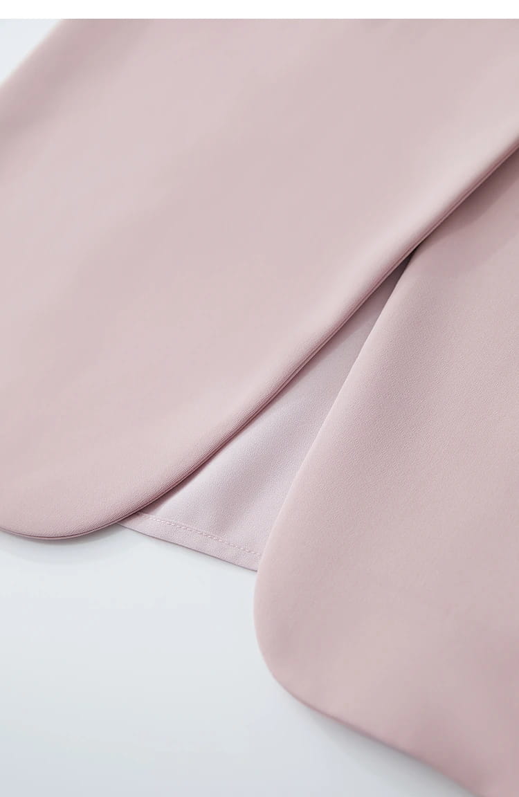 Lapel Contrast Material Patchwork One Button Short Sleeve Blazer