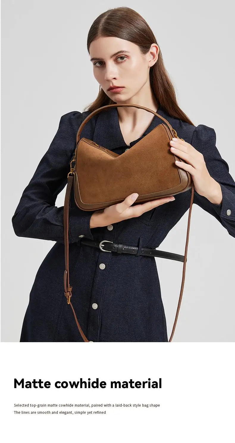 Women’s Suede Genuine Leather Crossbody Bag
