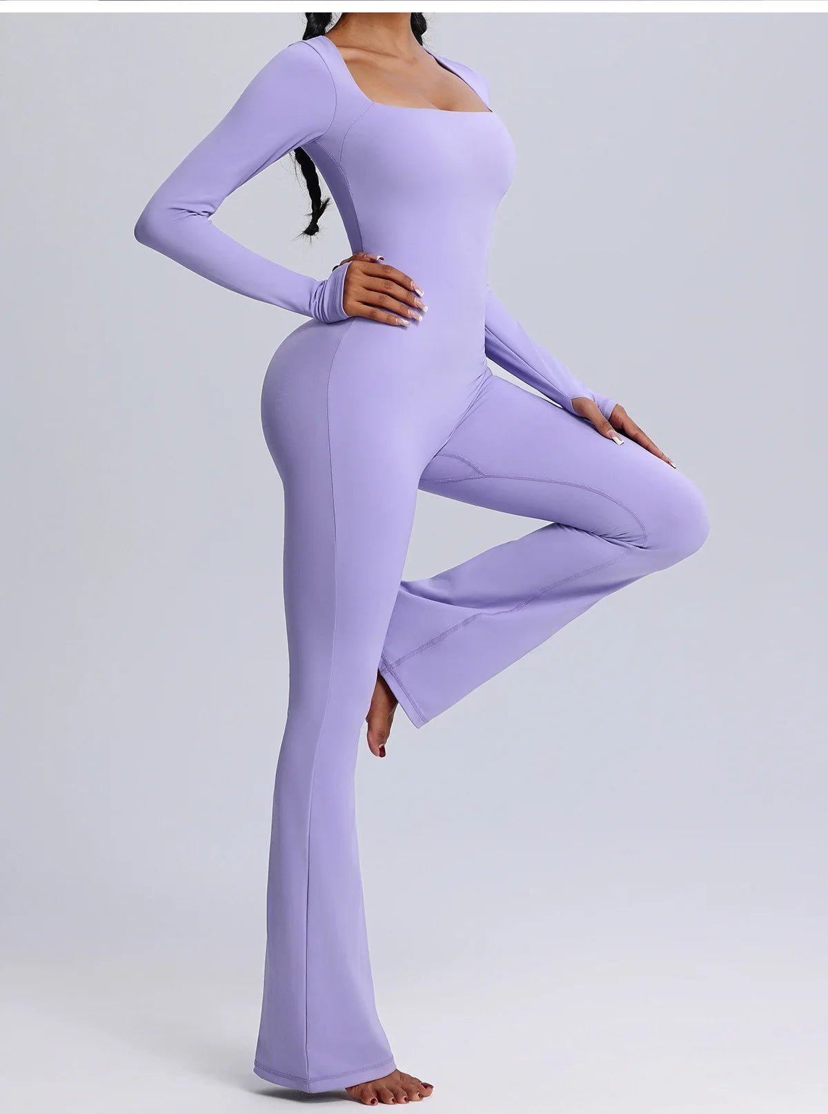 Seamless Jumpsuits Sports Fitness High Elastic Breathable Long-sleeved Suit