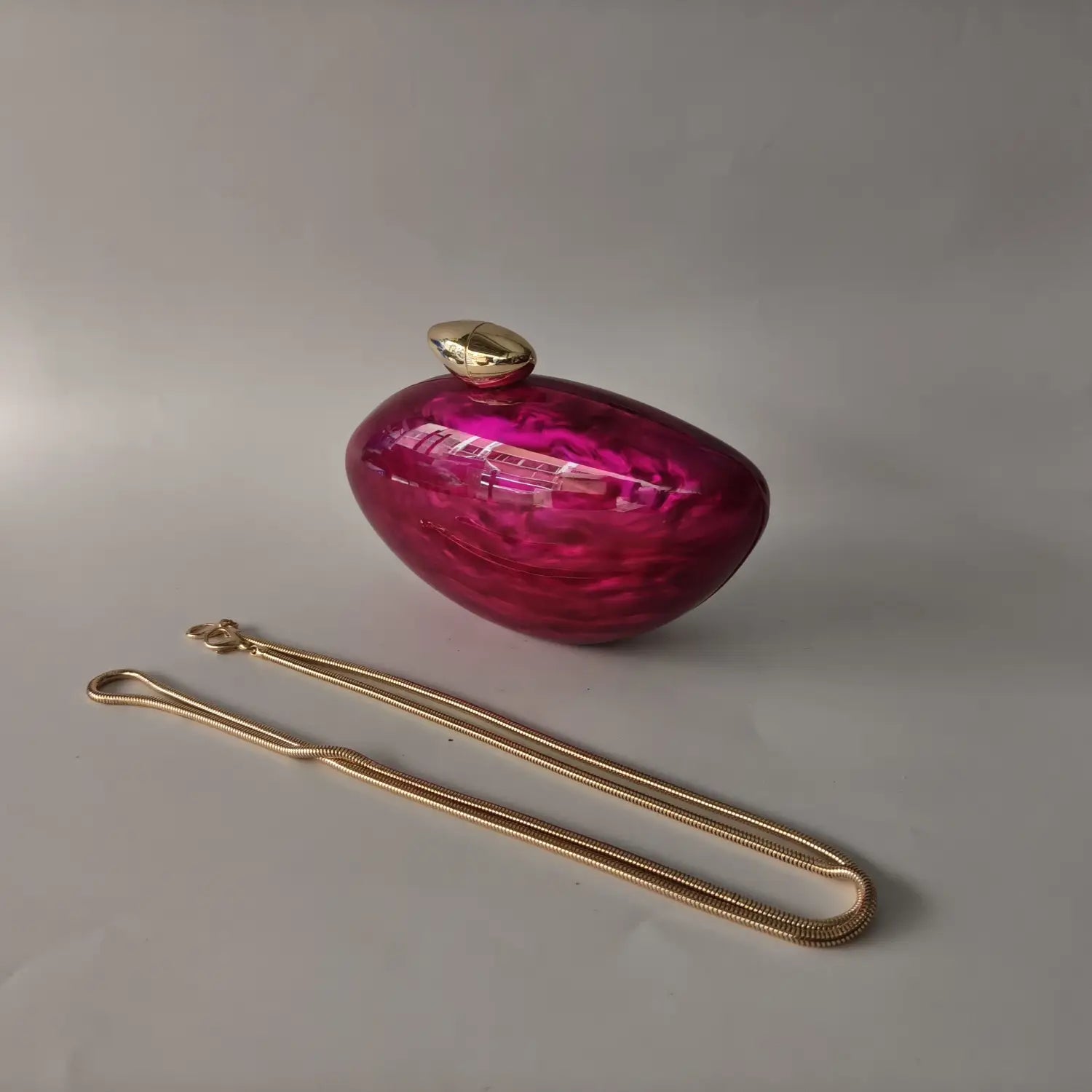 Rose Red Metal Clasp Shoulder Messenger Acrylic Box Clutch