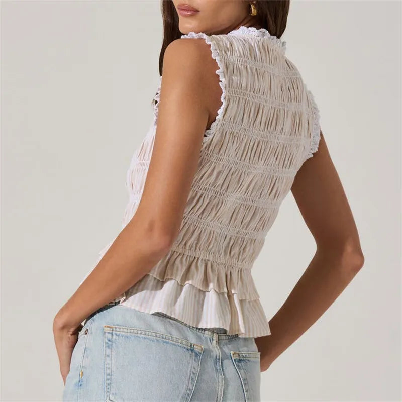 Women Shirred Tank Top