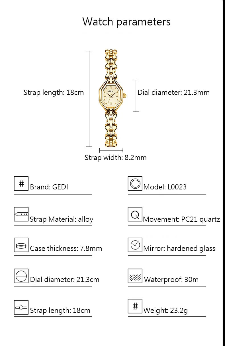 Retro Metal Bracelets high-end Waterproof Women Fashion Quartz Wristwatches