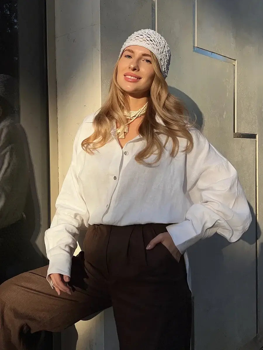 100% Cotton Versatile Lazy Casual Shirt Women’s