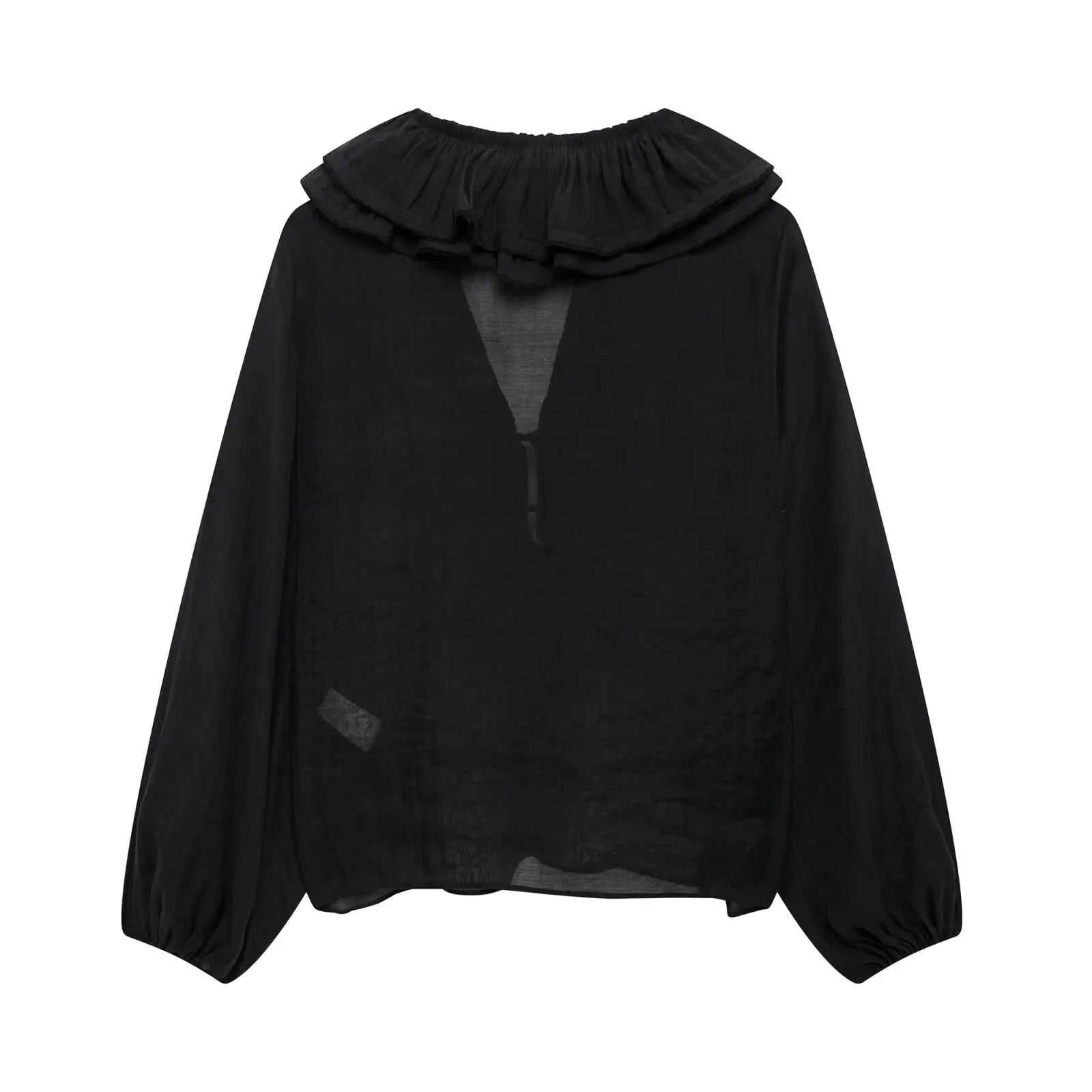 Elegant Women’s Tierred Ruffles Blouses V-Neck Long Sleeve Loose Shirt