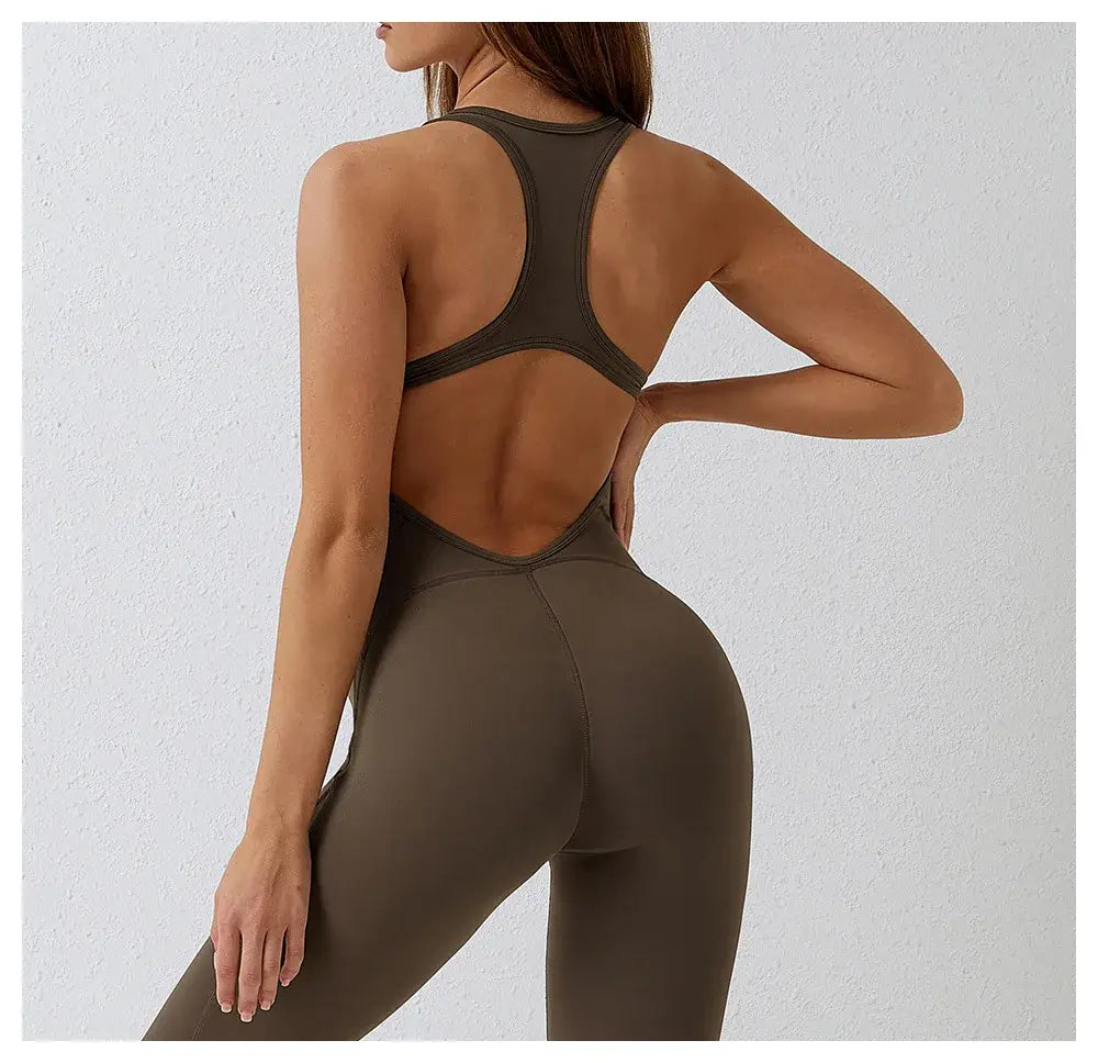 One-Piece Seamless Yoga Suit Dance Belly Tightening Fitness Workout Set