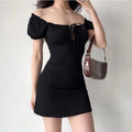 Mini Dress Women Short Sleeved Lace up Hollow Casual - Norellé