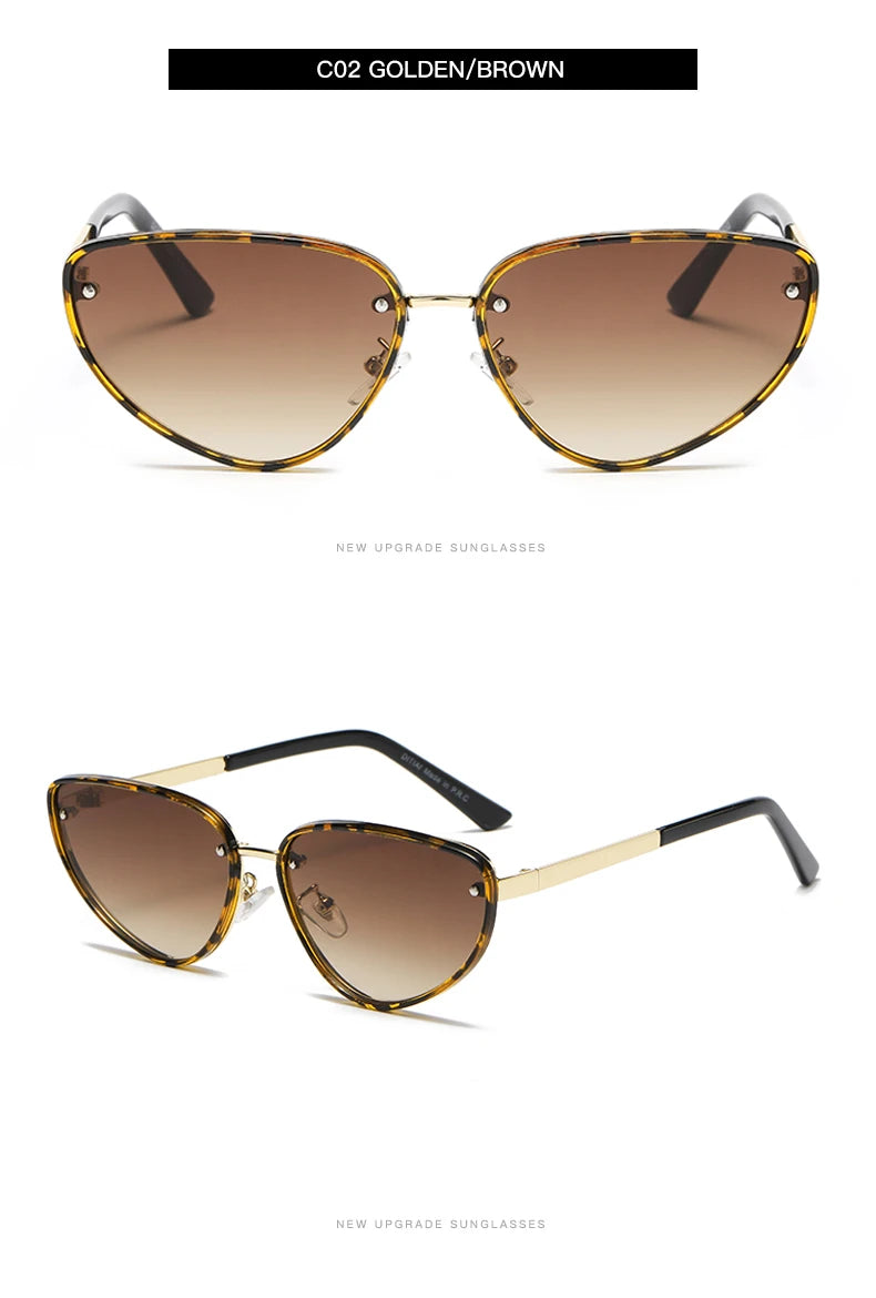 Metal Cat Eye Sunglasses Women
