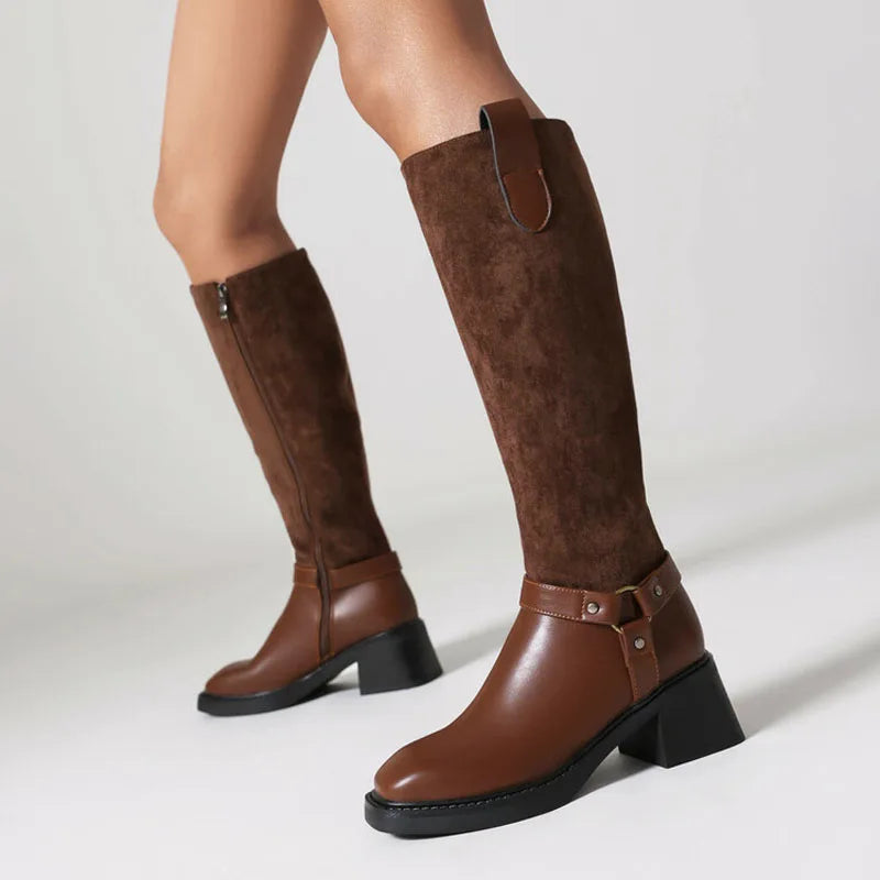 Women Snow Boots Square Heels