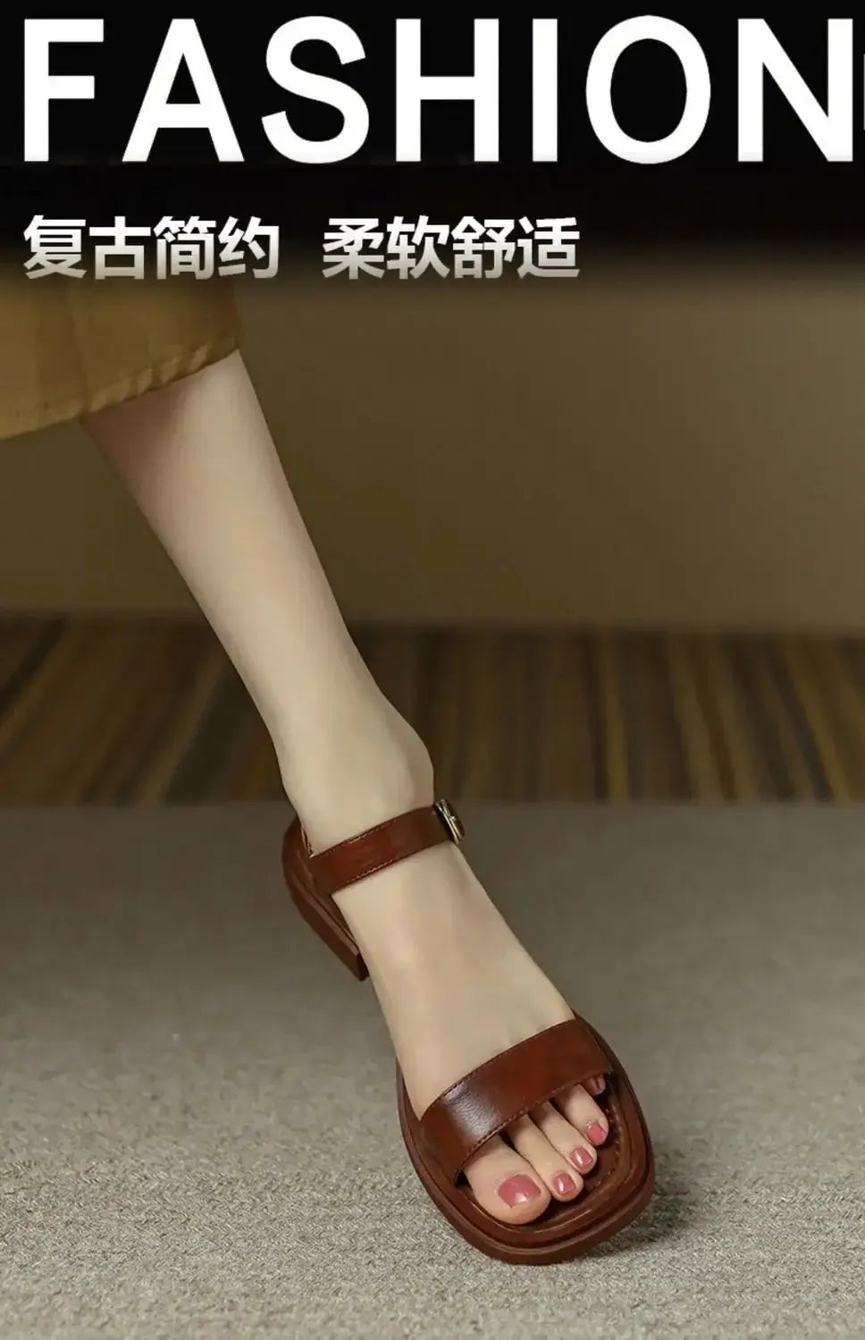 Flat Leather Sandals For Woman